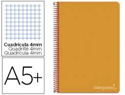 Cuaderno espiral Liderpapel Witty 4º tapa dura 80h 75g c/4mm. color naranja